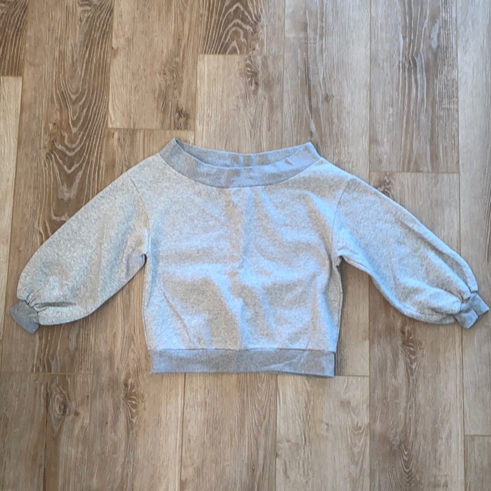 H&M Slightly Off Shoulder Gray Sweatshirt Large